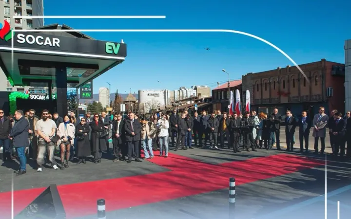 SOCAR Cənubi Qafqazda ilk enerji doldurma stansiyasını Tbilisidə istifadəyə verdi