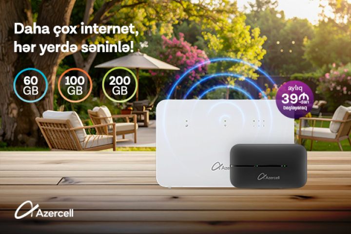 Azercell-dən “MiFi” və “Wi-Fi” cihazları ilə istənilən yerdə onlayn ol!